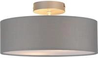 meineWunschleuchte Decken-Leuchte Stoff in Grau | &Oslash; 30cm, 2x E14, Schirm rund,