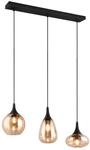 Trio Leuchten Pendelleuchte Lumina 317000313, Metall Schwarz matt, Glas amber, exkl.