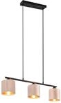 Trio Leuchten Pendelleuchte Julieta 319000344, Metall Schwarz matt, Schirm Samt