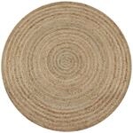 vidaXL Teppich Handgefertigt Jute Geflochten 90cm Rund Wohnzimmerteppich