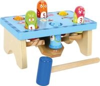 small foot 5807 Klopfbank "Hau den Vogel" aus Holz, buntes Design mit...