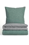 biberna Premium-Melange-Flanell Bettw&auml;sche 200x200 cm gr&uuml;n &ndash; Biber 3-teilig 