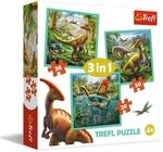 Trefl - Puzzle 20 bis 50 3-in-1: Die faszinierende Welt der Dinosaurier, 3+ | DIY,