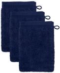 m&ouml;ve Superwuschel Waschhandschuh 15 x 20 cm aus 100% Baumwolle, deep sea 3er Set