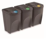 Prosperplast Sortibox M&uuml;lleimer M&uuml;lltrennsystem Abfalleimer Beh&auml;lter (3x35L,...