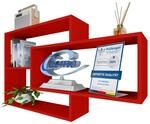 TRAUMM&Ouml;BEL Wandregal Rot B&uuml;cherregal Holz H&auml;ngeregal Schweberegal f&uuml;r Wohnzimmer