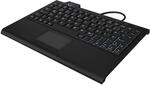 Keysonic KSK-3210ELU Super-Mini Tastatur DE-Layout, Hintergrundbeleuchtung, Touchpad,