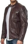 Tazzio Herren Jacke Lederjacke Echtleder Leder Biker &Uuml;bergangsjacke 19709 (Bordeaux,