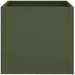 vidaXL Pflanzk&uuml;bel 2 STK. Olivgr&uuml;n 49x47x46 cm Stahl