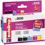 edding Druckerpatrone EDD-500 - Multipack 5-2X Schwarz, Cyan, Magenta, Gelb -...
