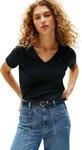 Tommy Hilfiger Damen T-Shirt Kurzarm New Slim Cody mit V-Ausschnitt