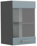 Vicco K&uuml;chenglasschrank R-Line, Blau-Grau, 40 cm