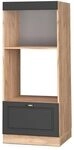 Vicco Mikrowellenschrank Fame-Line, Anthrazit-Gold, 60 cm