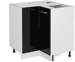 Vicco Eckunterschrank R-Line, Schwarz Hochglanz, 75.6 cm