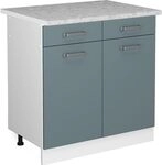 Vicco K&uuml;chenunterschrank R-Line, Blau-Grau, 80 cm