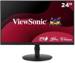 ViewSonic VA2408-HDJ Monitor 24 Zoll Full HD, 100Hz, 1ms MPRT, IPS, 99% sRGB,