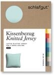 schlafgut Knitted Jersey Kissenbezug 80x80 cm Petrol Light Uni weicher Premium