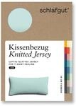 schlafgut Knitted Jersey Kissenbezug 40 x 80 cm Petrol Light Uni weicher Premium