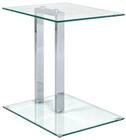 HAKU Beistelltisch Chrom Metall Couchtisch Sicherheitsglas 8 mm - Ma&szlig;e: B 45 x H 50