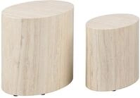 AC Design Furniture Rico Couchtisch in Beige Travertine Optik 2er Set,...