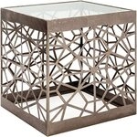 HAKU Beistelltisch Bronze Metall Couchtisch Sicherheitsglas 8 mm - Ma&szlig;e: B 50 x H 50