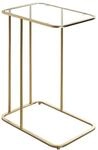HAKU Beistelltisch Gold Metall Couchtisch Sicherheitsglas 5 mm - Ma&szlig;e: B 45 x H 65 x