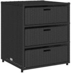 vidaXL Gartenschrank Schwarz 55x59x69 cm Poly Rattan