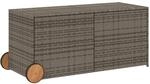 vidaXL Gartentruhe mit Rollen Grau 283L Poly Rattan