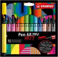 STABILO - Premium-Filzstift mit dicker Keilspitze - Pen 68 MAX | ARTY, 12er Pack