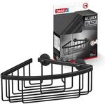 tesa ALUXX BLACK Eck-Duschablage zur Wandmontage ohne Bohren, schwarz matt -