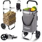 Arebos Einkaufstrolley Grau | klappbar | 56 Liter | Einkaufswagen |...