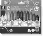 STAEDTLER Noris jumbo 228 Wachsmalkreiden &ndash; 12 Farben, 14 mm | Dicke Wachsmalstifte