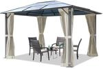 TOOLPORT Gartenpavillon 3x3,65 m Hardtop Polycarbonat Dach ca. 6 mm - cr&egrave;me | 4