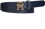 Tommy Hilfiger Damen G&uuml;rtel Logo 2,5 cm Lederg&uuml;rtel, Blau (Space Blue), 70 cm