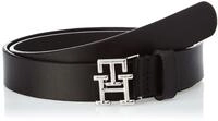 Tommy Hilfiger Damen G&uuml;rtel Logo 2,5 cm Lederg&uuml;rtel, Schwarz (Black), 100 cm