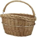 KLICKfix Farradtasche Weidenkorb Lenkerkorb, Beige, 30 x 40 x 31 cm