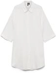 VERO MODA Damen Vmnatali 3/4 Long Overshirt Noos Kleid, Snow White, XS EU