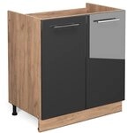 Vicco Sp&uuml;lenunterschrank Fame-Line, Anthrazit Hochglanz, 80 cm | MDF-Front &middot;...