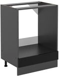 Vicco Herdumbauschrank R-Line, Schwarz Hochglanz, 60 cm ohne Arbeitsplatte, zur