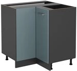 Vicco Eckunterschrank R-Line, Blau-Grau, 75.6 cm | Verbindet zwei K&uuml;chenseiten...
