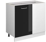 Vicco Eckunterschrank R-Line, Schwarz Hochglanz, 86 cm | Verbindet zwei...