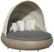 Dehner Sun-Lounger Florida, rund, ca. 220 x 160 x 159 cm, Aluminium/Polyrattan,