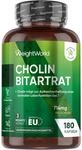 WeightWorld Cholin Bitartrat Kapseln - 714 mg pro Portion - 180 Kapseln | Cholin