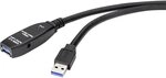 Renkforce USB-Kabel USB 3.2 Gen1 USB-A Stecker, USB-A Buchse 20.00 m Schwarz Aktiv