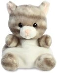 Aurora, 33614, Palm Pals Silver Katze, 13cm, Pl&uuml;sch, Grau & Wei&szlig;