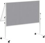 MAUL Moderationstafel mobil MAULsolid wei&szlig; grau klappbar Whiteboard Filz
