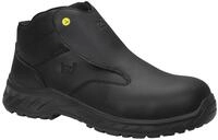 ELTEN Sicherheitsschuhe jo_Clean Slipper Black Mid ESD S3S, Damen und Herren, Textil,
