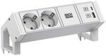 BACHMANN DESK2 ALU White 2xCEE7/3 1xUSB A/C 22W 0,2m GST18