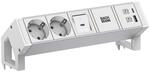 BACHMANN DESK2 ALU White 2xCEE7/3 1xSchalter 1xUSB A/C 22W 0,2m