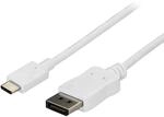 StarTech 1,8m USB-C auf DisplayPort 1.2 Kabel, 4K 60Hz, HBR2, Wei&szlig; | DP Alt Mode,